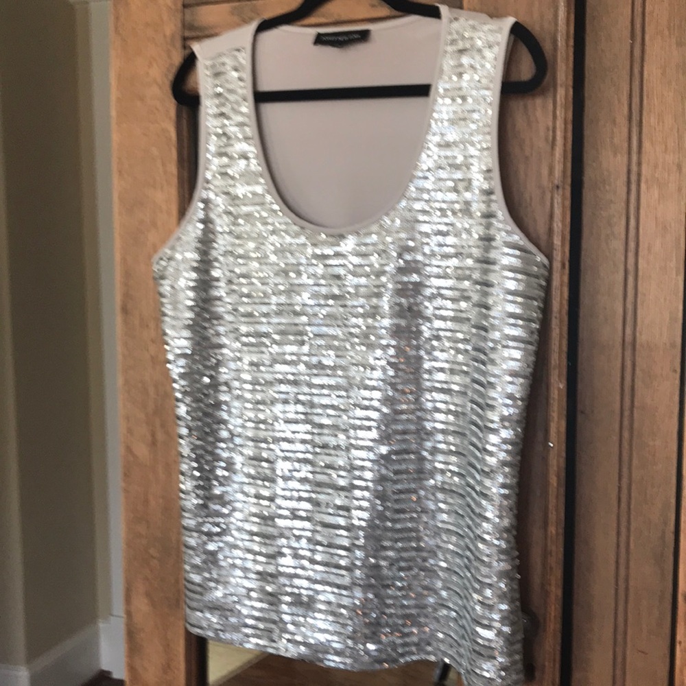 Silver Sequin XL tank.  Jones NY